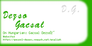 dezso gacsal business card